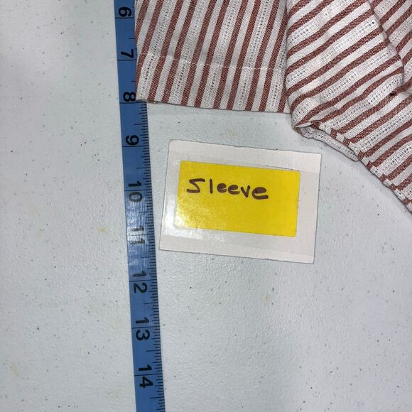 NWT Roolee Women’s Dk Red Striped Linen Jumpsuit M Minimalist Staple Essential - Picture 9 of 11